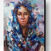 Woman With Blue Scarf Art Paint By Number