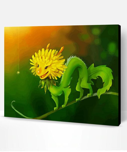 Yellow Flower Dragon Paint By Numbers