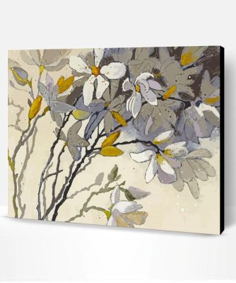 Yellow Gray Flowers Art Paint By Number