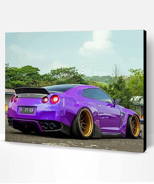 2018 Nissan GTR Dark Purple Car Paint By Number