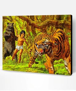 Bear And Tiger Fight Paint By Number