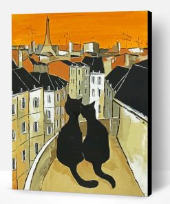 Black Cats In Paris Paint By Number