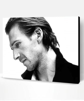 Black And White Ralph Fiennes Side Profile Paint By Number