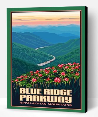 Blue Ridge Mountains Poster Art Paint By Number