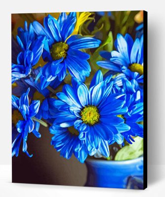 Blue Flowers In A Vase Paint By Number