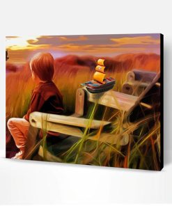 Boy And Sailboat Art Paint By Number