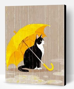 Cat Under Umbrella Paint By Number