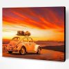 Classic Car And Sunset Paint By Number