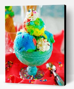 Colorful Ice Cream In Glass Paint By Number
