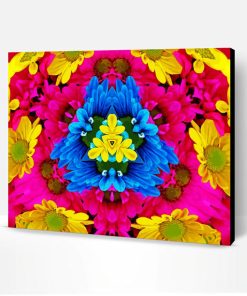 Daisy Flower Kaleidoscope Paint By Number