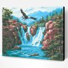 Eagle Over Waterfall Art Paint By Number