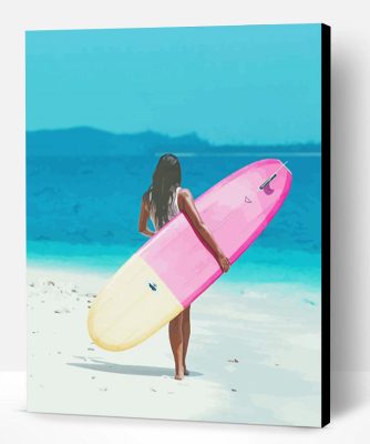 Girl And Surfboard Paint By Number