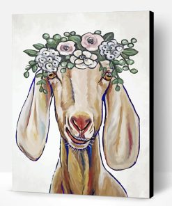 Goat With Flowers Paint By Number