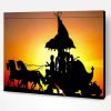Horse And Carriage Silhouette Paint By Number