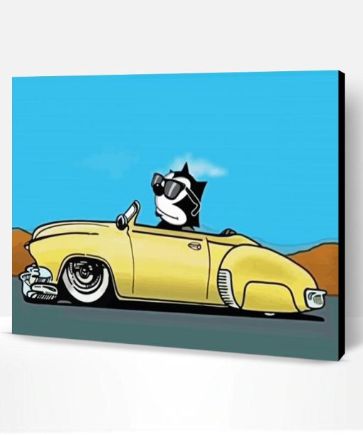 Hot Rod Cat Paint By Number