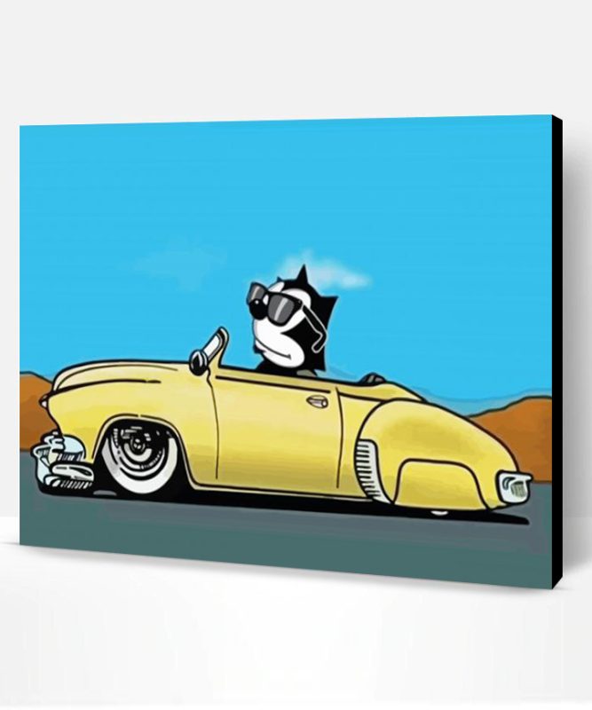 Hot Rod Cat Paint By Number