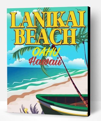 Lanikai Beach Hawaii Poster Paint By Number