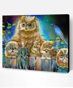 Owl And Cat Paint By Number