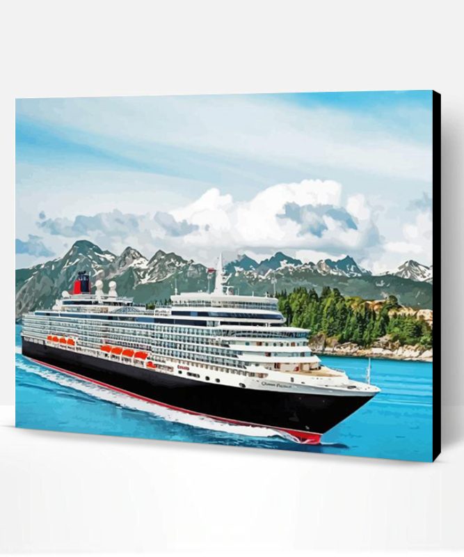 Queen Elizabeth Cruise Ship Landscape Paint By Number