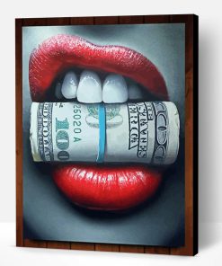 Red Lips With Money Paint By Number