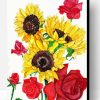 Roses And Sunflowers Paint By Number