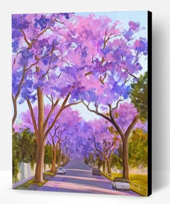 Street Jacaranda Trees Paint By Number