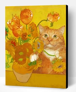 Van Gogh Sunflower Cat Paint By Number
