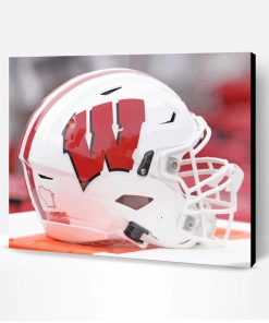 Wisconsin Badgers American Football Helmet Paint By Number