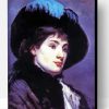 Young Lady Wearing A Hat With A Blue Feather By Marie Bashkirtseff Paint By Number