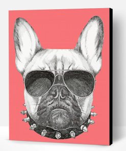 Aesthetic Dog With Glasses Illustration Paint By Number