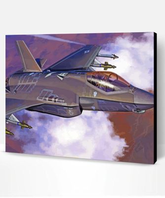 Aesthetic F35 Jet Art Paint By Number