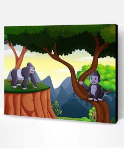 Aesthetic Gorilla Mother And Her Baby Paint By Number