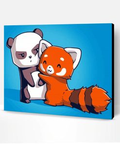 Aesthetic Panda And Fox Paint By Number