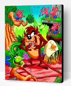 Aesthetic Tasmanian Devil Cartoon Paint By Numbers - Paint By Numbers PRO