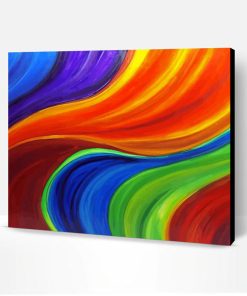 Aesthetic Colorful Waves Illustration Paint By Number