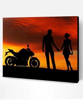 Aesthetic Couples Motorcycle Paint By Number