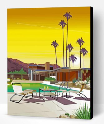 Aesthetic Palm Springs Pool Poster Paint By Number