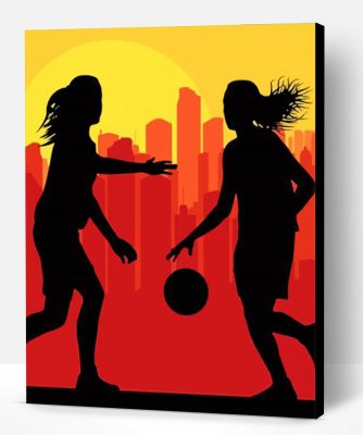 Basketball Girl Silhouette Paint By Number