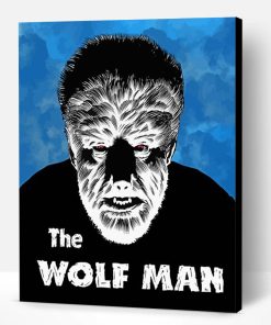 Black And White The Wolf Man Poster Paint By Number