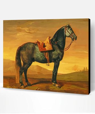 Black Vintage Horse Paint By Number