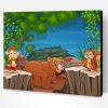 Cartoon Jungle Animal Gathering Paint By Number