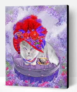 Cat In Red Hat Art Paint By Number