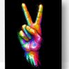 Colorful Peace Sign Hand Paint By Number
