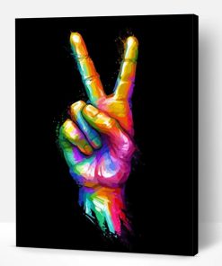 Colorful Peace Sign Hand Paint By Number