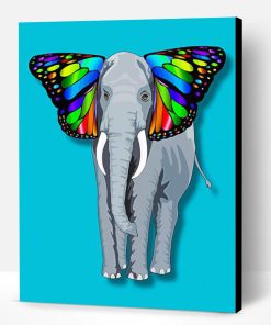 Colorful Elephant Butterfly Paint By Number