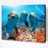 Cute Dolphins In The Ocean Paint By Number