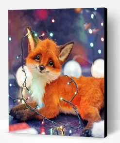 Cute Fox Wrapped In Lights Paint By Number