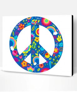 Floral Peace Sign Paint By Number