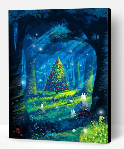 Forest Christmas Landscape Paint By Number