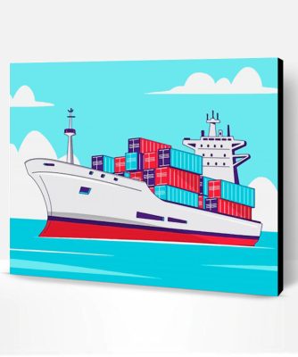 Freighter Ship Art Paint By Number